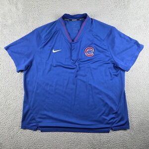 Chicago Cubs Shirt Mens 3XL Blue MLB Baseball Nike Dri-FIT Blade Collar